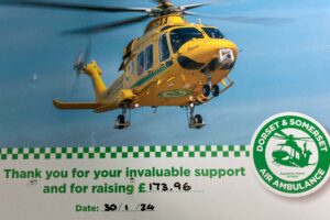 Dorset & Somerset Air Ambulance fundraising certificate