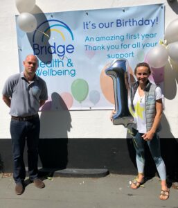 Bridge Health and Wellbeing first birthday Paul and Louise OConnell