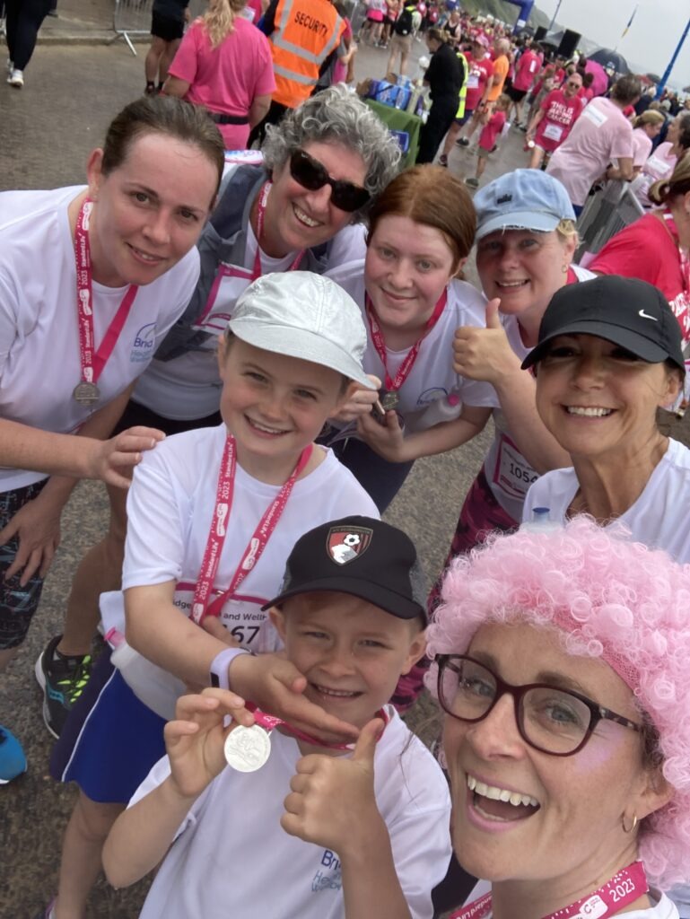 Bridge Health & Wellbeing Race for Life Bournemouth team with their finisher medals